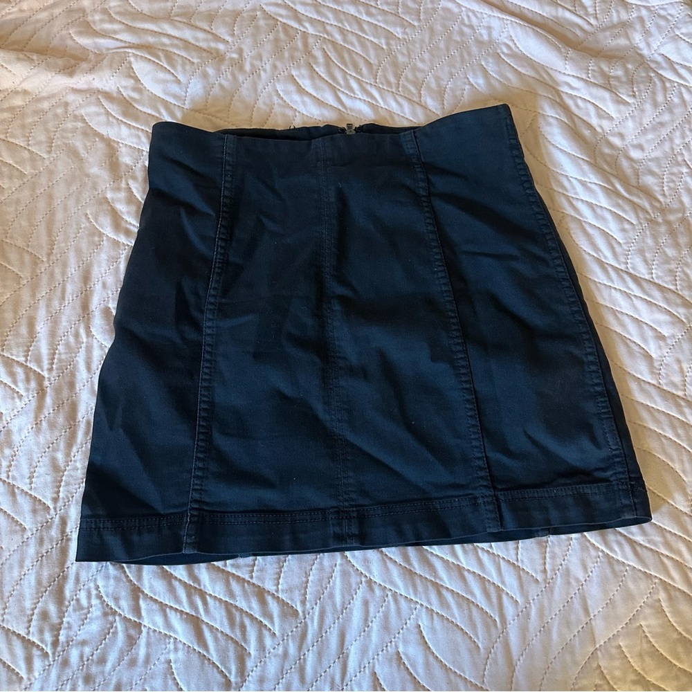 Free People Black Denim Skirt